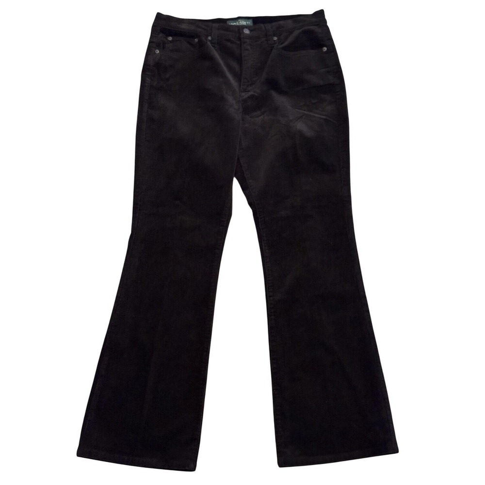 LRL Lauren Jeans Co. Women's Size 12 Black Corduroy Trousers Work Career Pants